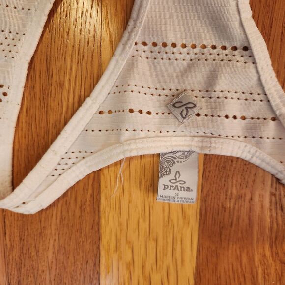 White Prana Ambrosia Racerback Tank, Athleisure Beach Breathable Workout Sz S - Picture 4 of 9